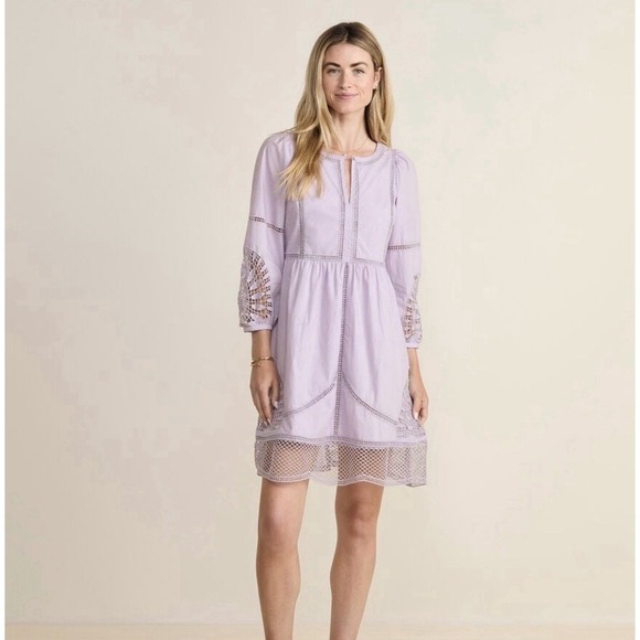 Vineyard Vines Dresses & Skirts - Vineyard Vines Open Stitch Inset‎ Long Sleeve Dress Lavender  Small Cottagecore